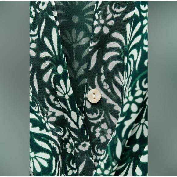 NWT Zara Printed Midi‎ Dress Green Large - Picture 5 of 12